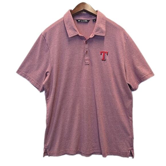 Travis Mathew The Zinna Red Texas Rangers Polo Sz XXL In Heathered Cardinal MLB - Picture 1 of 10